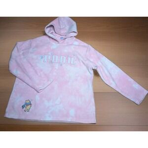 Disney Winnie the Pooh Hoodie Pink Tye Dye Women's XL Spell Out Embroidery